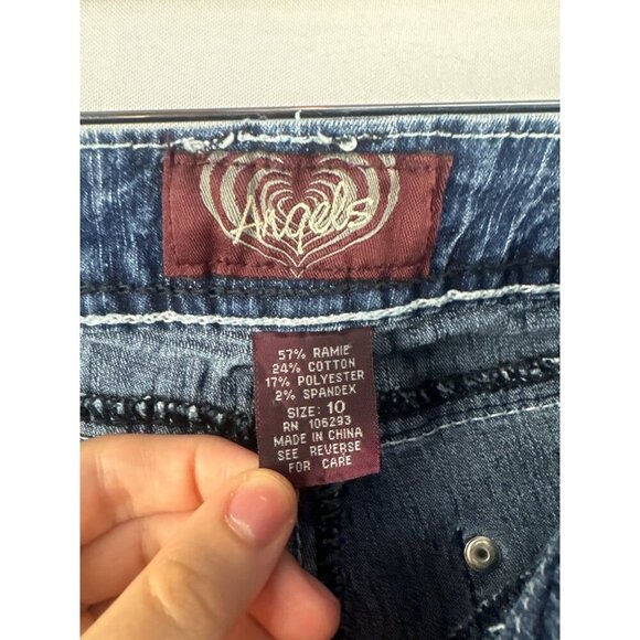 Angels Womens Mid Rise Straight Leg Jeans Size 10 Ramie Blend Blue Denim - Picture 4 of 6